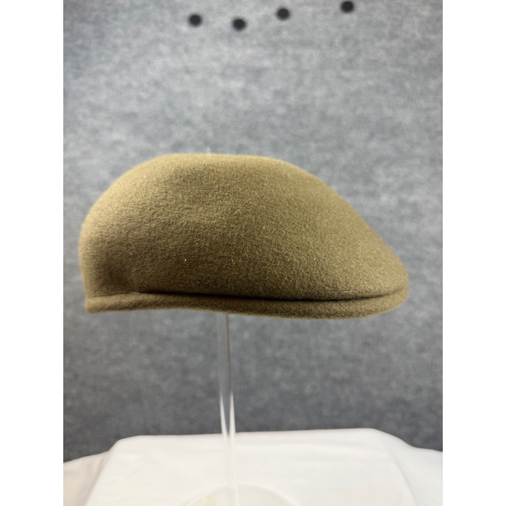 Stetson Cuffley Cap Mens Medium Olive Green 100% Wool Felt Flat Ivy Hat Czech